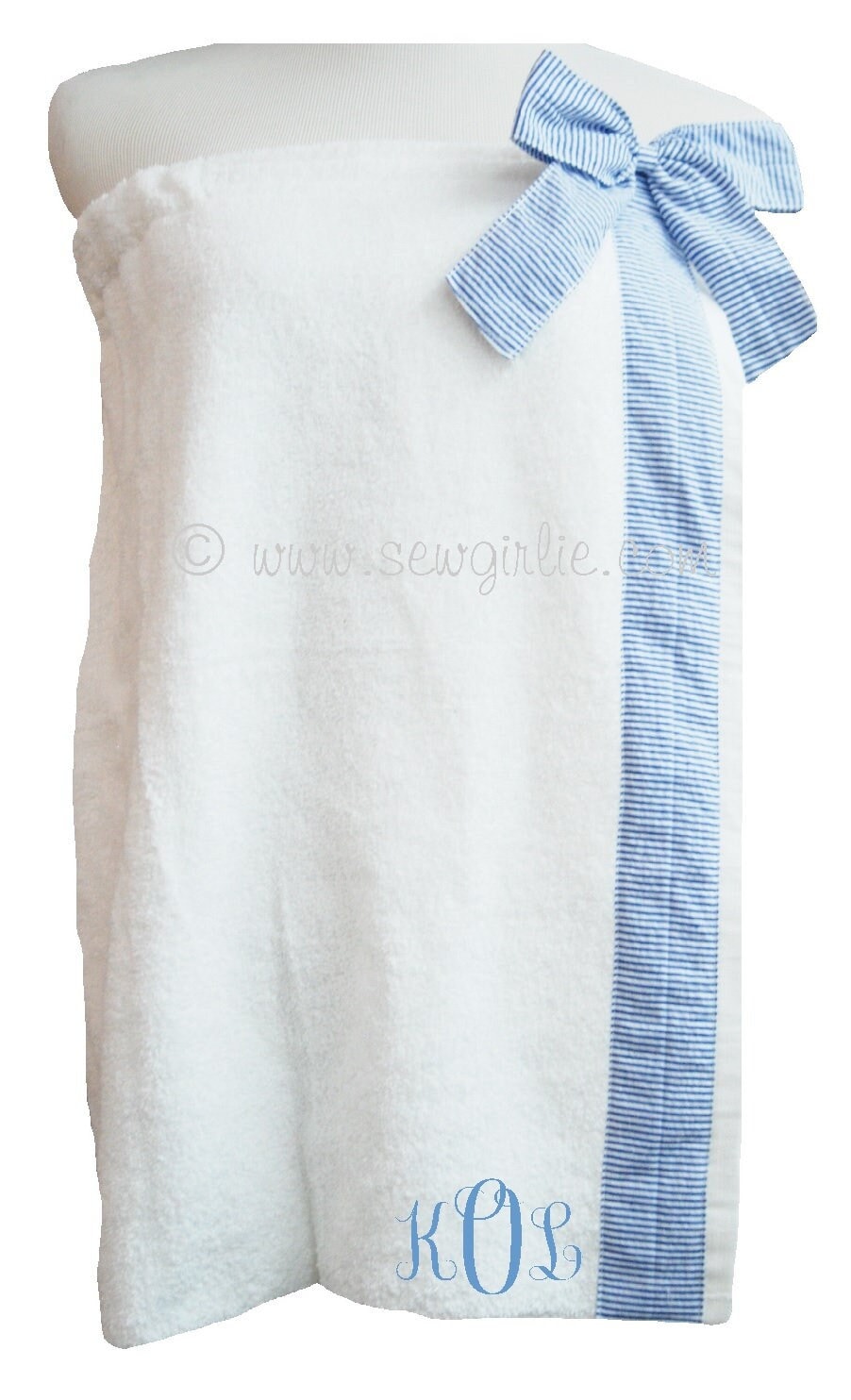 Personalized Preppy Monogrammed Seersucker Bath Wrap/Towel Spa Wrap with Monogram/Women's Spa Wrap/ Women's Towel Wrap/Women's Shower Wrap