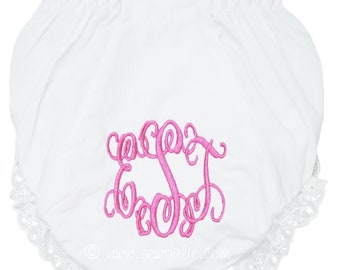 Personalized Monogrammed Bloomers for Infant and Toddler/Baby Girl Monogrammed Bloomers/Diaper Cover