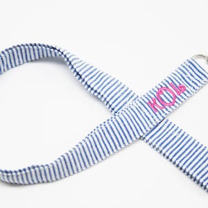Personalized Preppy Monogrammed Seersucker Lanyard/Fabric Lanyard ID badge holder/Great Gift Office Workers/Nurses/Teachers/Student/Sorority
