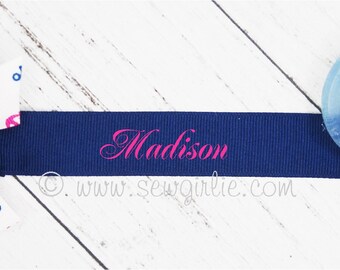 Personalized Custom Monogrammed Anchor Ribbon with Bow Pacifier Clip/Pacifier Clip/Personalized Baby Gift/Daycare pacifier clip