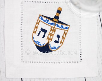 Happy Hanukkah Dreidel Cocktail Napkins Set of 4/Holiday Gift/Hostess Gift/Personalized Gifts