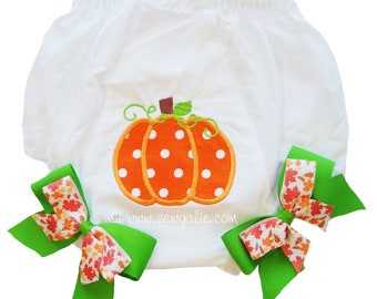 Pumpkin Bloomers for Infant and Toddler/Baby Girl Monogrammed Bloomers/Diaper Cover