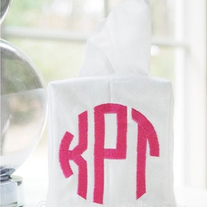 Personalized Preppy Monogrammed Tissue Box Cover/Custom Baby Nursery Decor/Embroidered Wedding Gift/Hostess Gift/Personalized Gifts