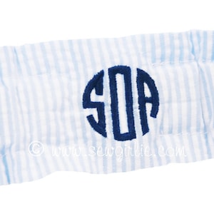 Personalized Preppy Monogrammed Seersucker Garter