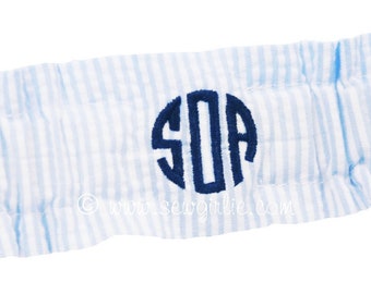 Personalized Preppy Monogrammed Seersucker Garter