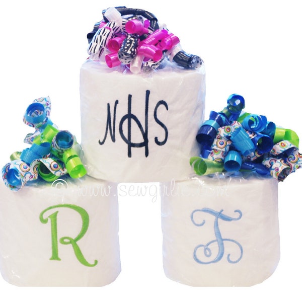 Preppy Personalized Monogrammed Toilet Paper/Monogrammed TP/Decorative Purposes Only/Only Top Sheet Monogrammed/For Display Only