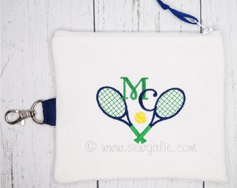 Mini sac de tennis monogrammé Preppy personnalisé / sac de tennis / étui d’accessoires personnalisé / cadeau de tennis / cadeau capitaine de tennis / sac de raquette de tennis