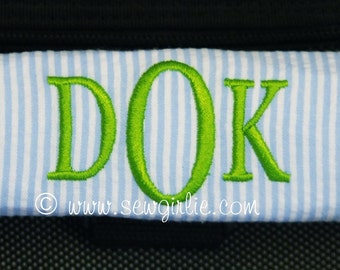 Personalized Custom Monogrammed Seersucker Luggage Handle ID