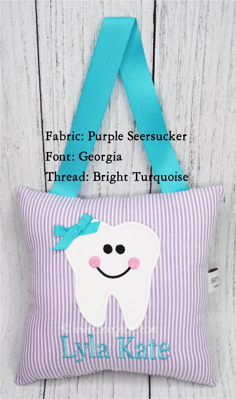 Personalized Monogrammed Seersucker Tooth Fairy Pillow/tooth fairy/tooth pocket pillow/lost tooth pillow/personalized tooth fairy pillow image 6
