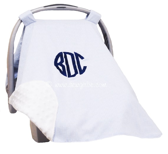 Preppy Personalized Monogrammed Seersucker Minky Car Seat Cover personalized Car Seat Cover car Seat Tent car Seat Canopy newborn Gift Etsy