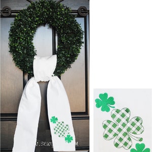 Personalized Preppy Monogrammed St. Patrick Day Wreath Sash/Front Door Décor/ Monogrammed Ribbon for Wreath/Monogrammed Sash for Wreath image 1