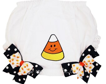 Candy Corn Bloomers for Infant and Toddler/Baby Girl Monogrammed Bloomers/Diaper Cover
