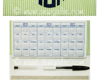 Personalized Preppy Monogrammed Seersucker Checkbook Cover