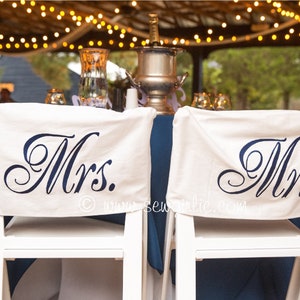 Personalized Set of 2 Chair Back Covers/Wedding Chair/Bride and Groom/Mr.&Mrs. Chair covers/Personalize Chair Covers Anyway you would like.