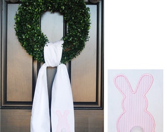Easter Bunny Wreath Swag-sash/Front Door Décor/Easter Bunny Ribbon for Wreath/Easter Bunny Sash for Wreath