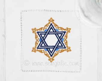 Happy Hanukkah Star of David Cocktail Napkins Set of 4/Holiday Gift/Hostess Gift/Personalized Gifts