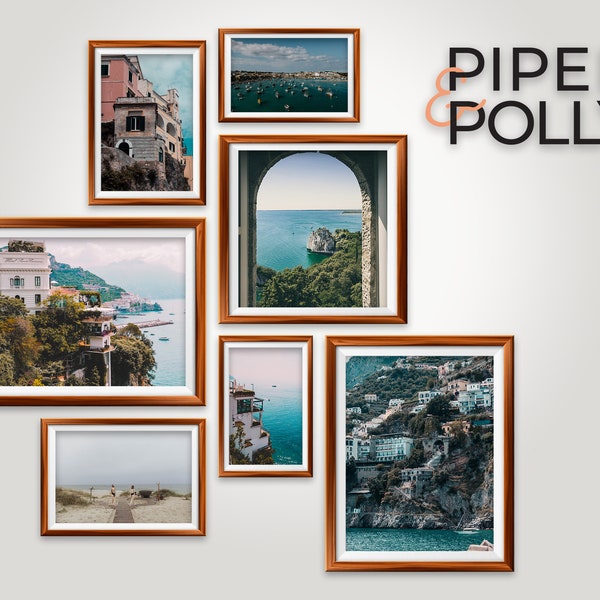 Gallery Wall Set | Amalfi Coast Collage | Italy Beach Photography Gallery Set | Printable Digital Gallery