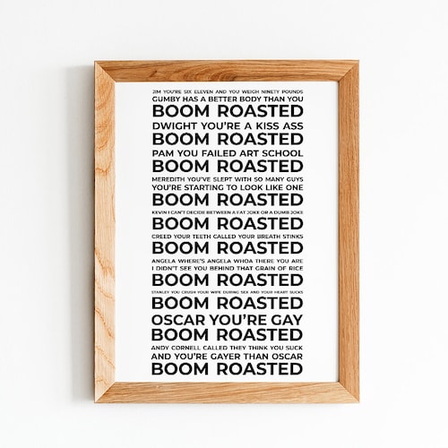 Michael Scott Boom Roasted Print the Office Quotes Digital Etsy