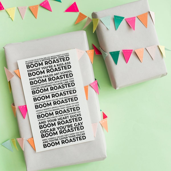 Boom Roasted Birthday Card | The Office Birthday Card | Printable Cards | Office Fan Gifts | 4x6 Card