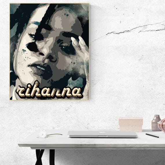 A4 sizes A3 A1 A2 Rihanna Vintage Black /& White Photo Poster