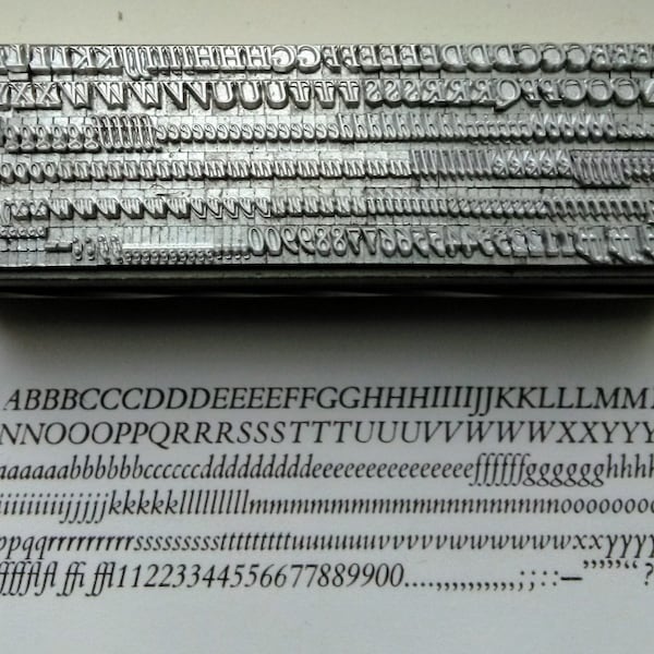 12 point BEMBO ITALIC 3A upper & lower case  Letterpress Metal Printing Type