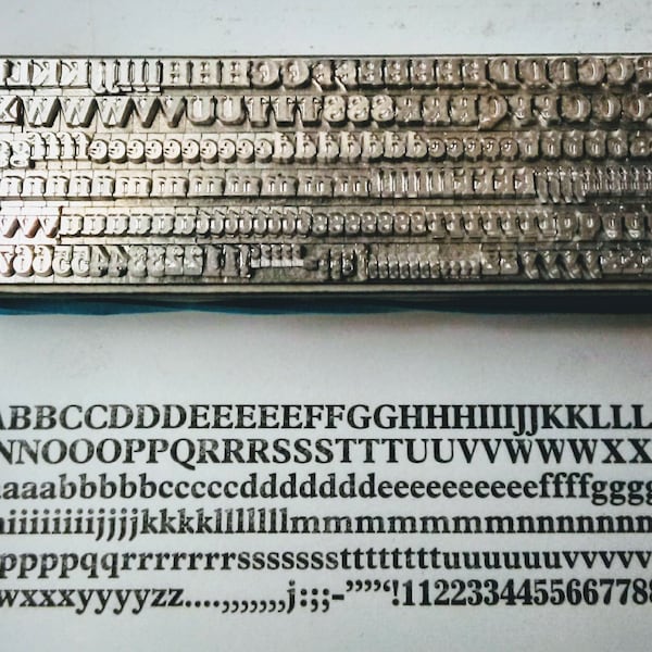 12 point PLANTIN BOLD upper & lower case  Letterpress Metal Printing Type