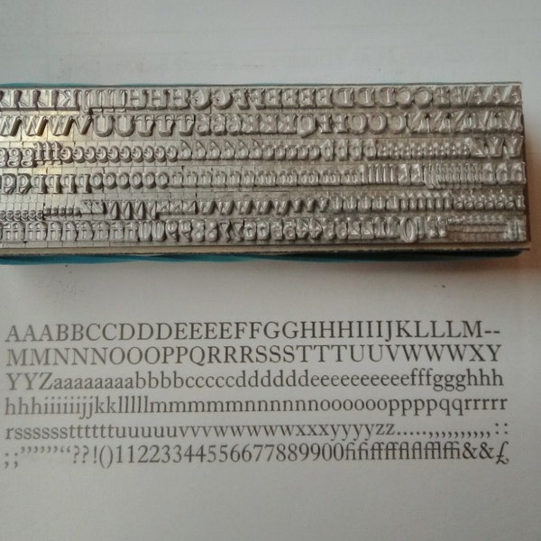 12 point IMPRINT Roman 3A Letterpress Metal Printing Type, upper & lower case
