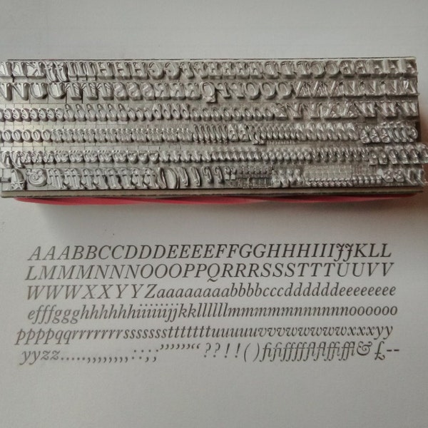 12 point IMPRINT ITALIC 3A Letterpress Metal Printing Type, upper & lower case