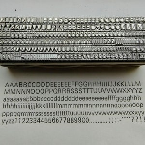 14 point UNIVERS LIGHT 3A Letterpress Metal Printing Type, upper & lower case