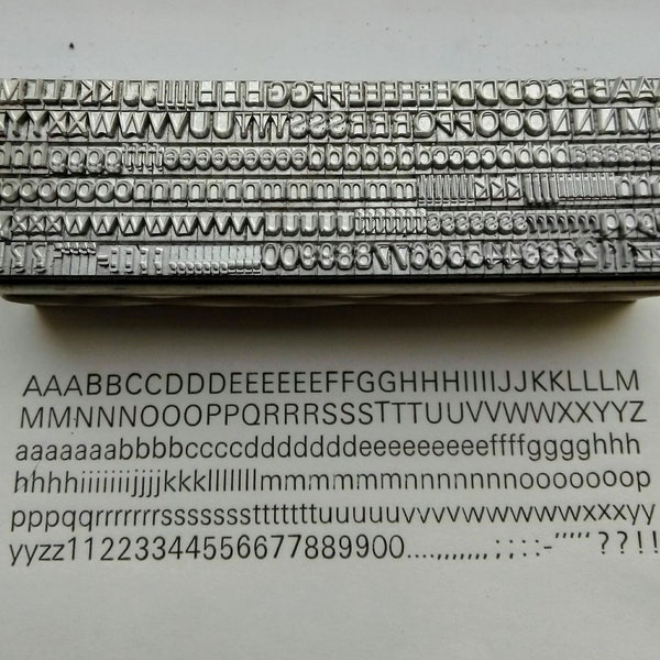 14 point UNIVERS LIGHT 3A Letterpress Metal Printing Type, upper & lower case