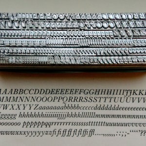 14 punti IMPRINT ITALIC 3A Tipo di stampa tipografica in metallo, maiuscolo e minuscolo