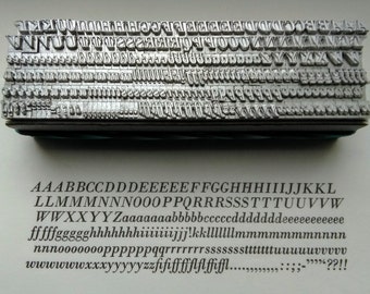 Tipo de impresión metálica tipográfica BODONI ITALIC 3A de 12 puntos en mayúsculas y minúsculas