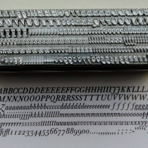 12 point BASKERVILLE ITALIC 3A upper & lower case  Letterpress Metal Printing Type