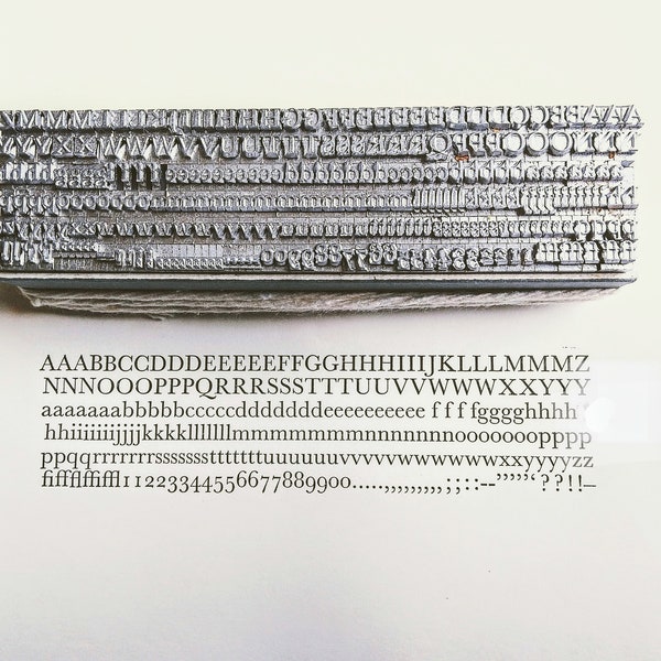 12 point BASKERVILLE Roman 3A upper & lower case  Letterpress Metal Printing Type