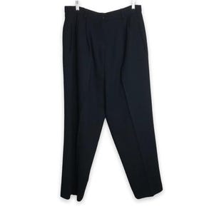 Vintage Talbots Black Wool High Rise Pleated Pants Womens Size 12 Made in USA