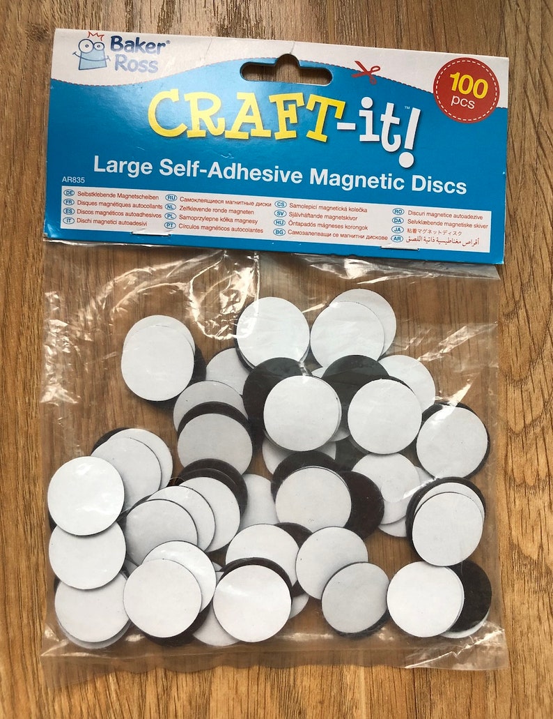 Baker Ross 100 Popular brand in the world x Large Self-Adhesive Sale item Magnetic and Discs 25m 100x