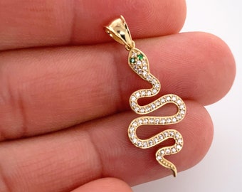 14k White Gold Solid Polished Snake Charm 14k White Gold Solid Polished Snake Charm