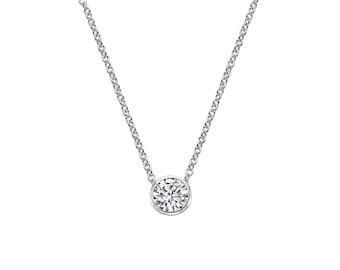 Collana Con Ciondolo Moissane Di Lusso Da 6 Ct 8 Ct Da Donna In Argento Sterling 925 Placcato In Oro Bianco 18 Carati Con Diamanti Rotondi Scintillanti - Foto 12