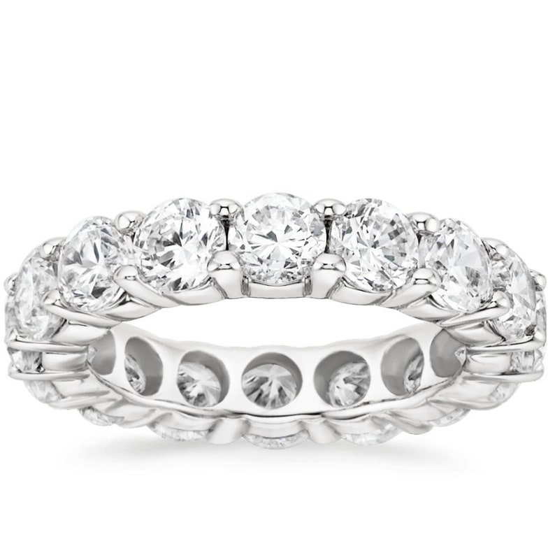 5-9 Eternity Band 14K White Gold 6.00CT Created Diamond Wedding Ring Sizes