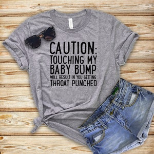 CAUTION Maternity Shirt Funny Maternity Tops Funny Maternity Shirt Pregnancy Announcement Shirt Pregnancy Shirt Wash Your Hands image 1