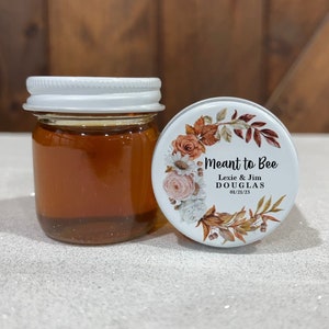 Personalized Wedding Favors, Meant To Bee Honey Jar Favors, Fall Wedding Favors, Personalized Honey Favors Fall, Autumn Wedding Favors image 1