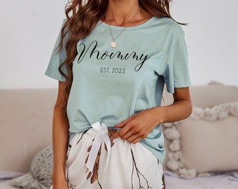 Personalized Mother's Day Gift, Pajama Set for Mom, Mom Pajamas, Mom Est Shirt Shorts Set, Personalized Pajama Set, Gift for Mom