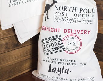 Santa Sack - Santa Bag Christmas Bag - Personalized Santa Sack - Custom Santa Sack - Christmas Bags - Christmas Gift Bags - Christmas Gift