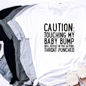 CAUTION Maternity Shirt Funny Maternity Tops Funny Maternity Shirt Pregnancy Announcement Shirt Pregnancy Shirt Wash Your Hands image 2