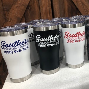 Bulk Custom Engraved Stainless Steel Tumblers With Logo by Lifetime  Creations: Promotional Coffee Travel Mugs, Christmas Gifts for Employees 