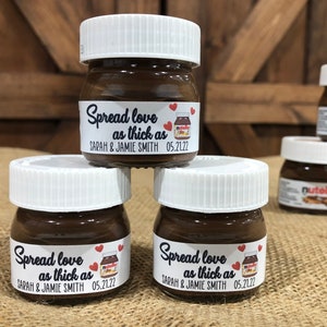 Wedding Favors, Wedding Favors for Guests, Party Favors, Nutella Wedding Favor, Personalized Wedding Favor, Unique Wedding Favors