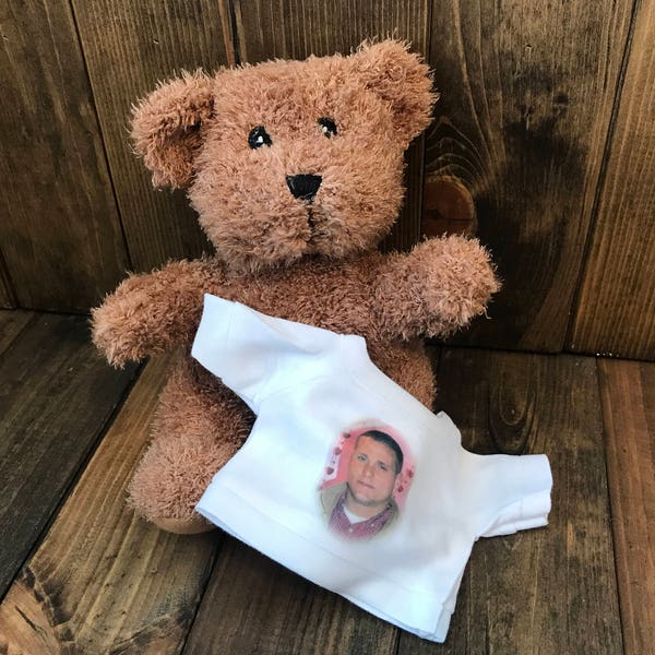 Custom Teddy Bear - Photo Bear - In Loving Memory Bear - Daddy Doll - Photo Teddy Bear - Keepsake Bear -  Memory Bear - Memorial Bear