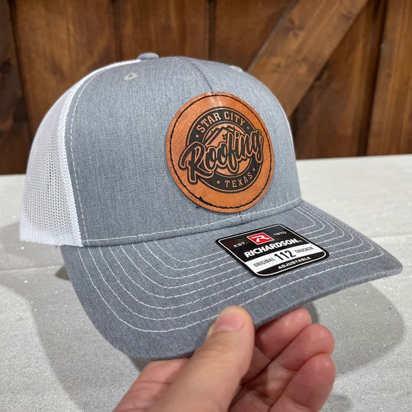 Bulk Hats Business Hats Custom Business Logo Hats Engraved Faux Leather Patch Richardson 112 Hats Business Hats Company Hats Corporate Gifts
