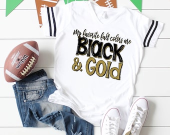 Ladies Football Shirt, Fall Football Shirt, Black and Gold Shirt, Football Tshirts, Women's Football Shirts, Football Season, Game Day Shirt