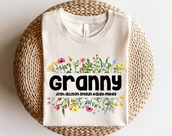 Customized Shirt for Grandma, Gift for Grandma, Mother's Day Gift for Grandma, Grammy Gift, Grammy Shirt, Granny Shirt, Nana Gigi Mimi